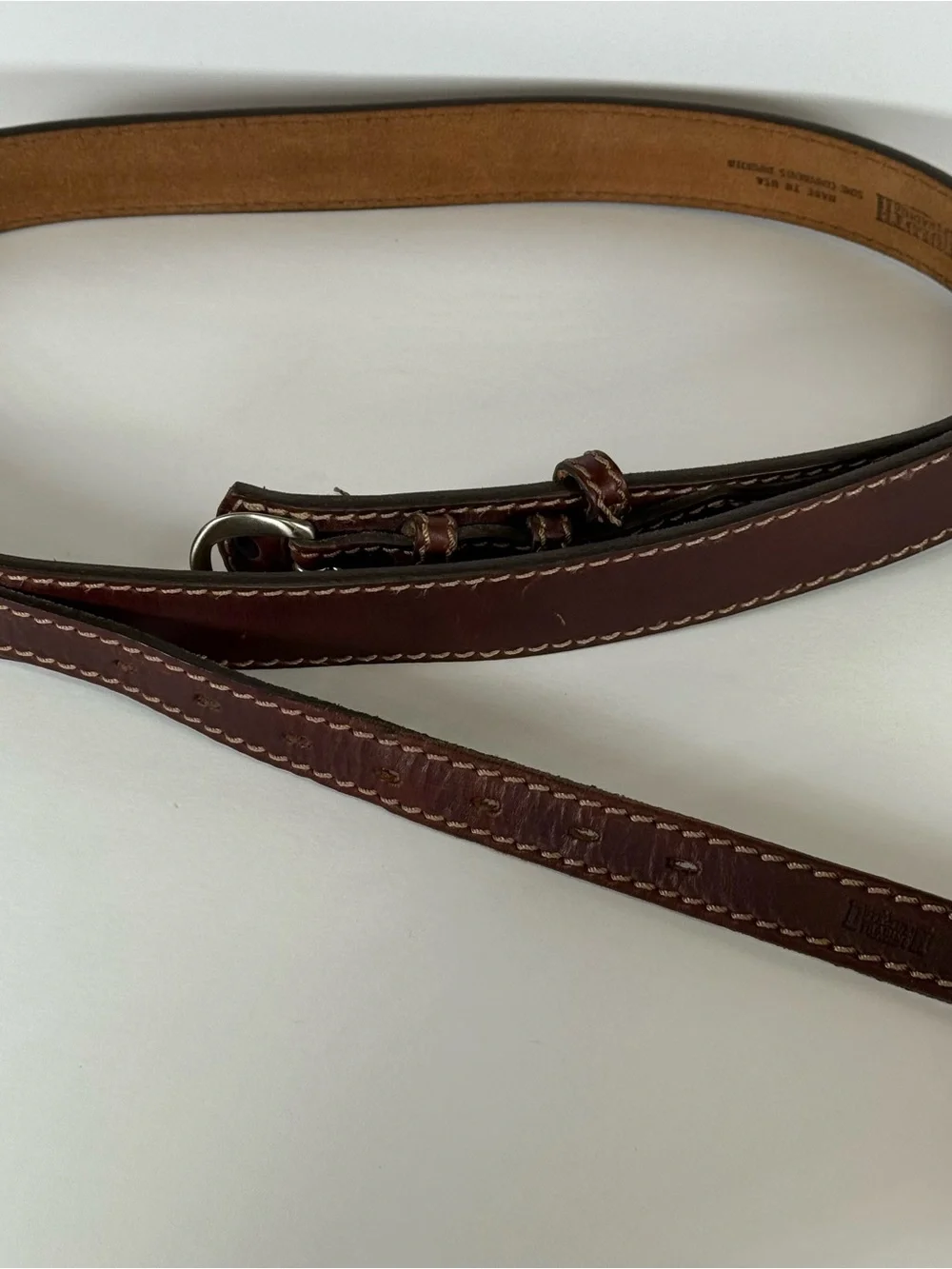 Duluth Trading Company Brown Leather Belt Work Western Size 38 90013 USA Made